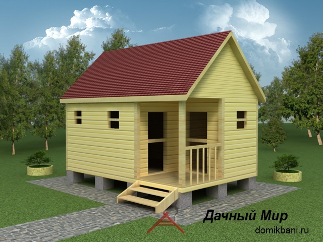 Баня под усадку 6 на 4