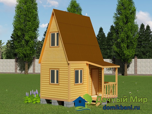 Дом 3x4 с мансардой, проект дома 3x4 в два этажа