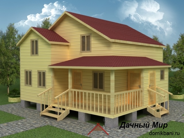 Двухэтажный дачный дом 8x8 - проект, цена, планировка