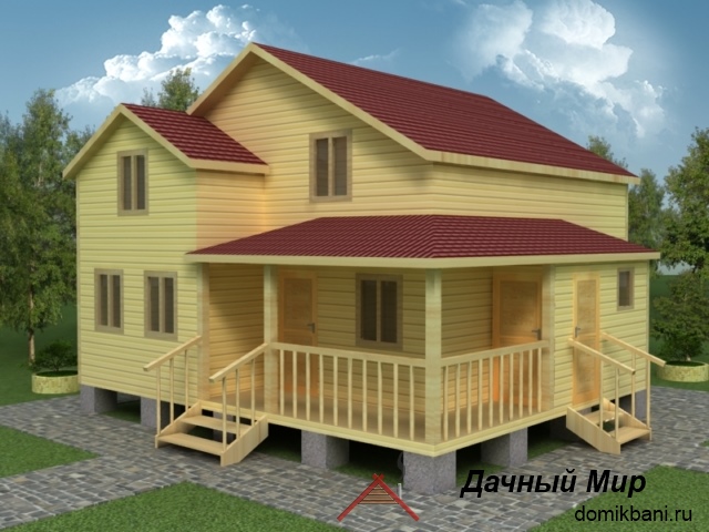 Двухэтажный дачный дом 8x8 - проект, цена, планировка