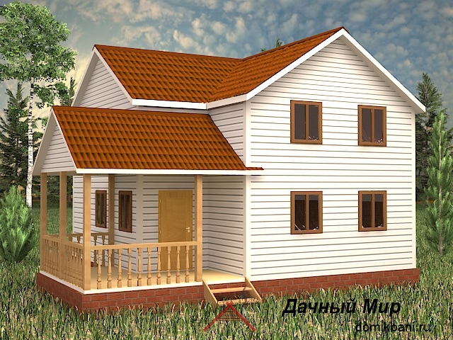 Каркасно-щитовой дом 10х8