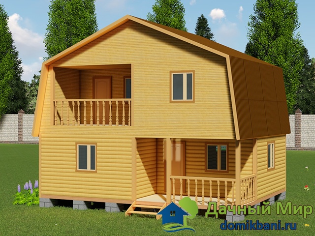 Купить баню 6 на 9 под ключ с террасой и балконом