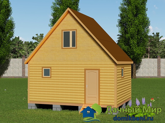 Проект бани 6x4 с туалетом