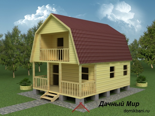 Проект сруба 6х8 с мансардой