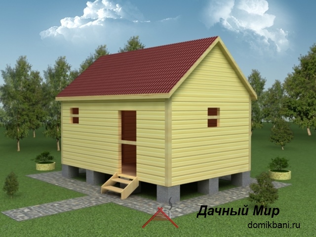 Сруб бани 6х4, проект, планировка, цена