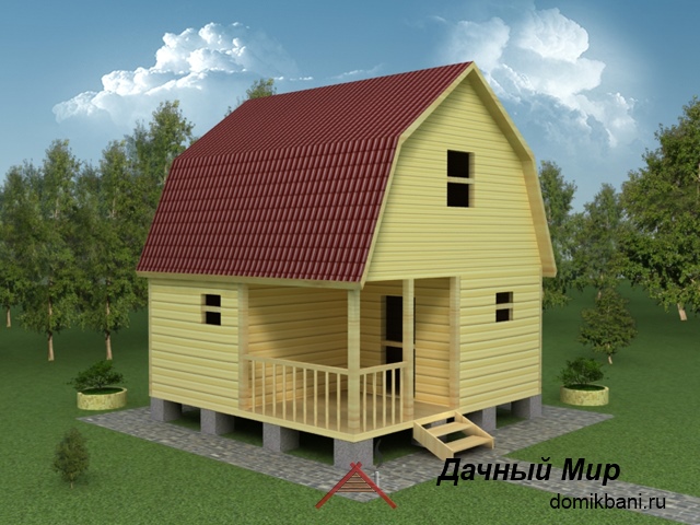 Сруб бани 6х6 с мансардой