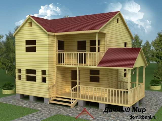 Сруб дома 10х10, проект двухэтажного сруба